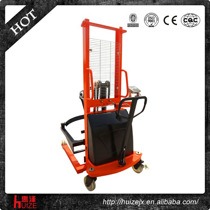 半電動(dòng)稱(chēng)重油桶車(chē)（夾鐵桶，手搖翻轉倒料）